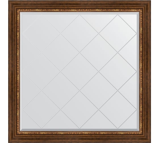 Изображение товара Зеркало EVOFORM с гравировкой в багетной раме - римская бронза 88 мм (106x106 см) BY 4449