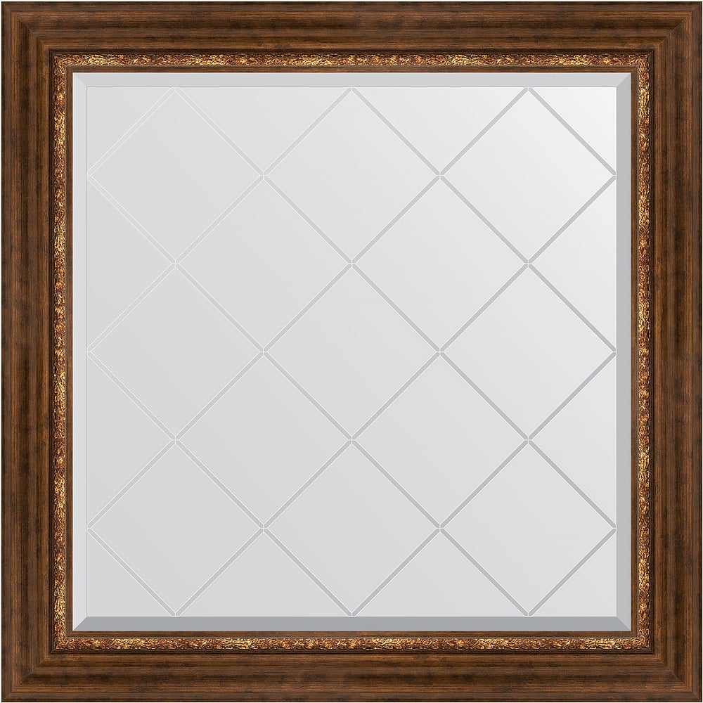 Изображение товара Зеркало EVOFORM с гравировкой в багетной раме 86x86 см бронза