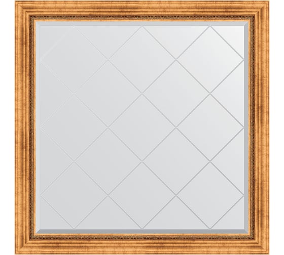 Изображение товара Зеркало EVOFORM с гравировкой в багетной раме - римское золото 88 мм (106x106 см) BY 4447