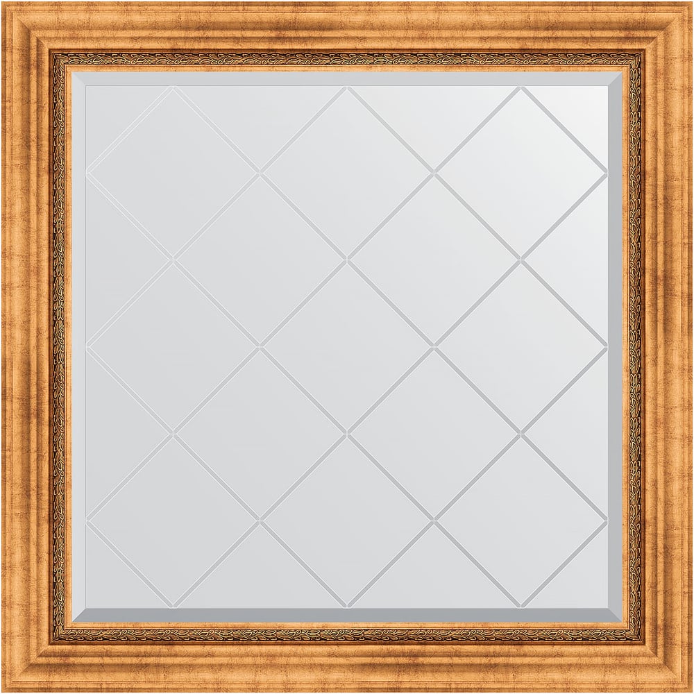 Изображение товара Зеркало EVOFORM с гравировкой в багетной раме 86х86 см римское золото BY 4318