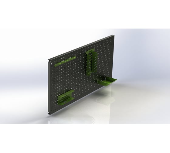 Изображение товара Металлическая перфопанель ООО Металекс Metalex 400x1400, серая с комплектом аксессуаров PRSA40140