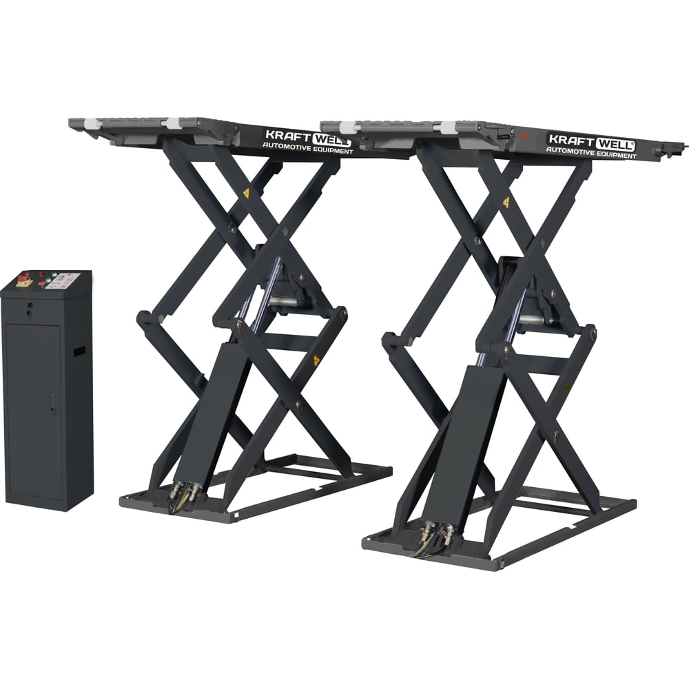 Ножничный короткий напольный подъёмник KraftWell KRW350SF/220