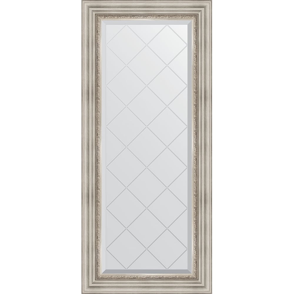 Изображение товара Зеркало EVOFORM с гравировкой в багетной раме серебро 56x126 см BY 4061
