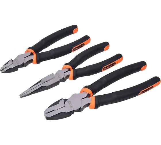 Изображение товара Набор инструмента TACTIX ERGO из 3-х штук, плоскогубцы 2 шт., кусачки 204005