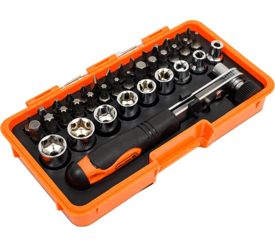 Изображение товара Набор головок TACTIX 1/4 и вставок из 38-ми предметов 900079