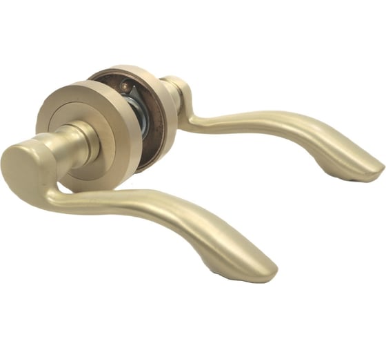 Изображение товара Дверные ручки Левша FLORAL на розетке, d50, R01119, латунь матовая У2-1149.ЗМ