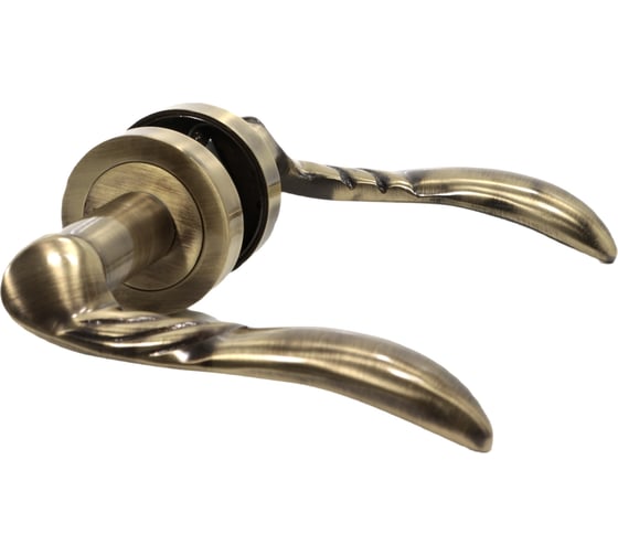 Изображение товара Дверные ручки Левша GROOVE на розетке, d50, R01120, бронза У2-1159.Бр
