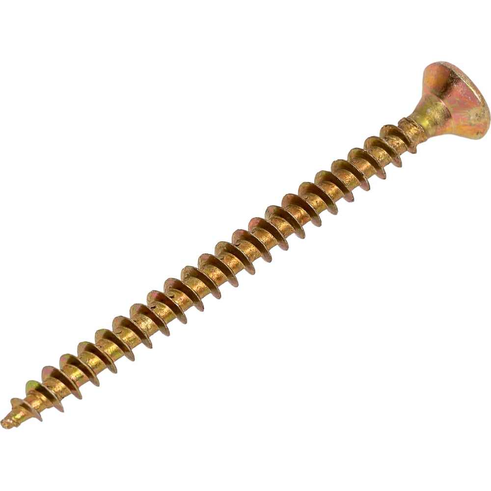 Изображение товара Универсальный саморез КВАДРА 3.5x45 желтый, потайная голова, цинк, кop. 100 шт. 354045020100