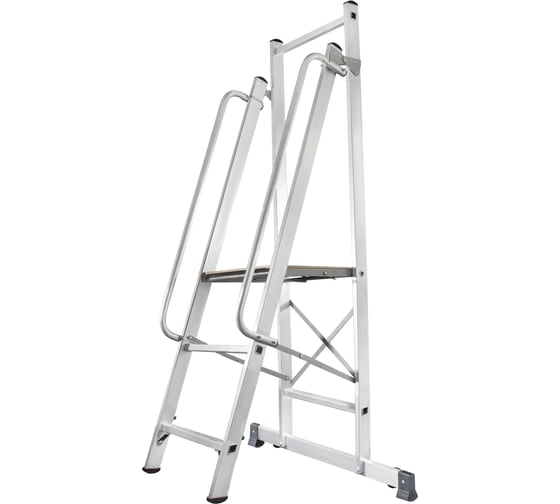 Изображение товара Передвижная складная лестница-стремянка с платформой Новая Высота NV 1540, 1x3 ступени 1540103