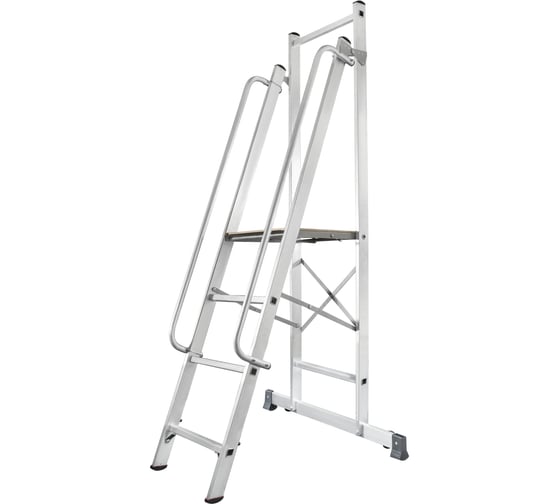 Изображение товара Передвижная складная лестница-стремянка с платформой Новая Высота NV 1540, 1x4 ступени 1540104