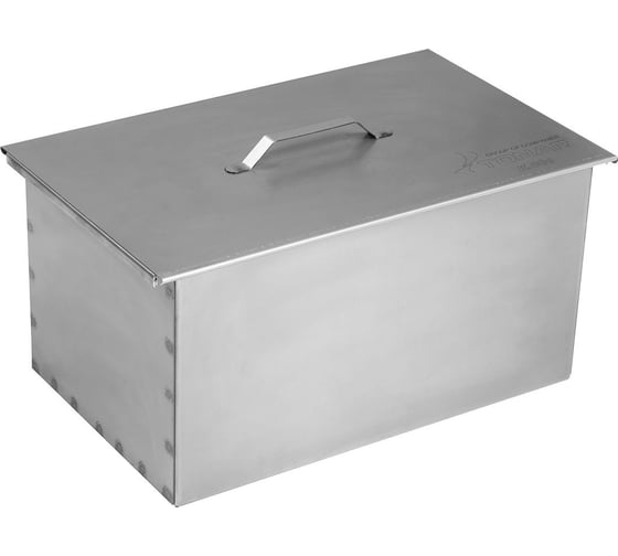 Изображение товара Двухъярусная коптильня с поддоном для сбора жира Тонар 450x280x240 мм, сталь 1.5 мм К-001 068625