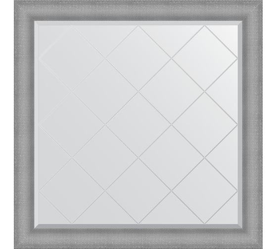 Изображение товара Зеркало EVOFORM с гравировкой в багетной раме - серебряная кольчуга 88 мм (107x107 см) BY 4551
