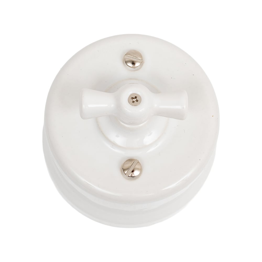 Изображение товара 1-клавишный выключатель Bironi из керамики белый модель B1-200-01