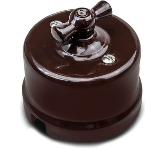 Изображение товара 1-клавишный выключатель Bironi керамика, цвет коричневый B1-200-02