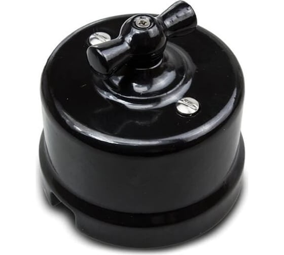 Изображение товара 1-клавишный выключатель Bironi керамика, цвет черный B1-200-03