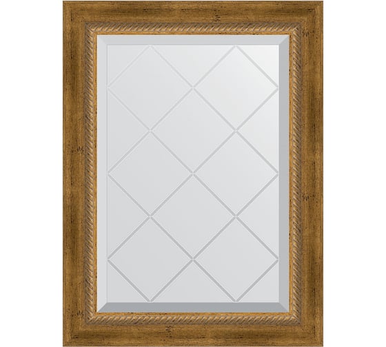 Изображение товара Зеркало EVOFORM с гравировкой в багетной раме - состаренная бронза с плетением 70 мм (53x71 см) BY 4004