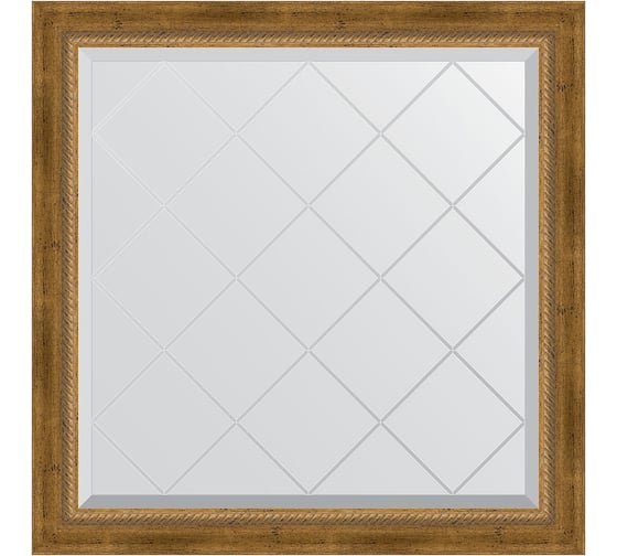 Изображение товара Зеркало EVOFORM с гравировкой в багетной раме - состаренная бронза с плетением 70 мм (83x83 см) BY 4305