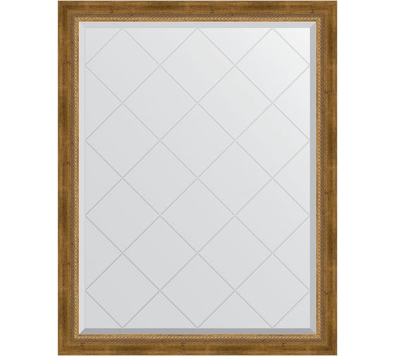 Изображение товара Зеркало EVOFORM с гравировкой в багетной раме - состаренная бронза с плетением 70 мм (93x118 см) BY 4348