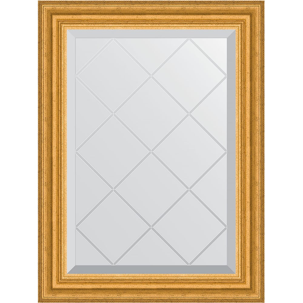 Изображение товара Зеркало EVOFORM с гравировкой в багетной раме - состаренное золото 67 мм (52x70 см) BY 4001