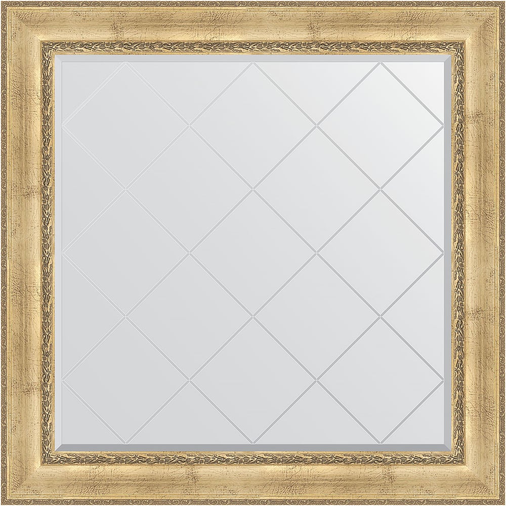 Изображение товара Зеркало EVOFORM с гравировкой в багетной раме 112x112 см состаренное серебро
