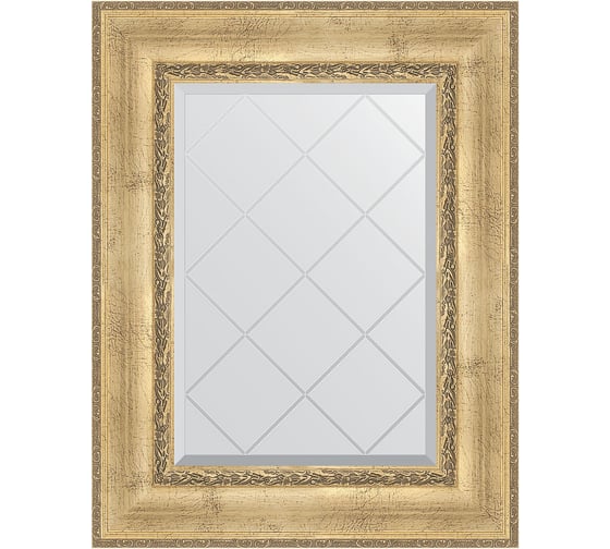 Изображение товара Зеркало EVOFORM с гравировкой в багетной раме - состаренное серебро с орнаментом 120 мм (62x80 см) BY 4041