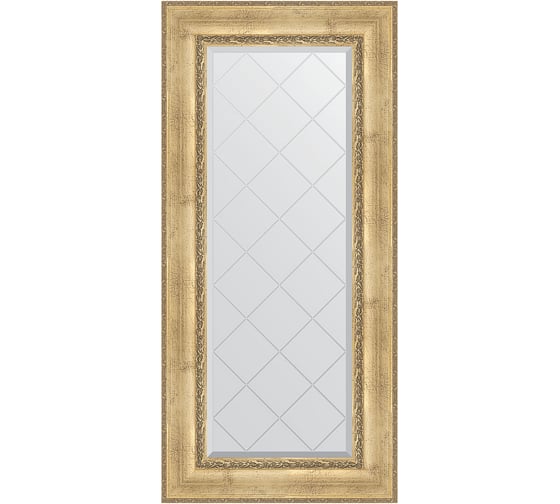 Изображение товара Зеркало EVOFORM с гравировкой в багетной раме - состаренное серебро с орнаментом 120 мм (62x132 см) BY 4084