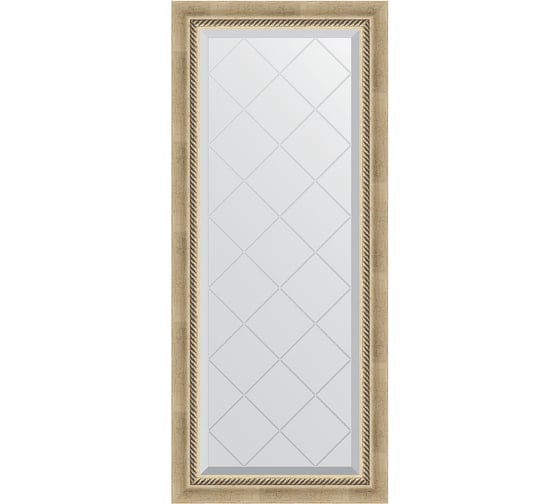 Изображение товара Зеркало EVOFORM с гравировкой в багетной раме - состаренное серебро с плетением 70 мм (53x123 см) BY 4046