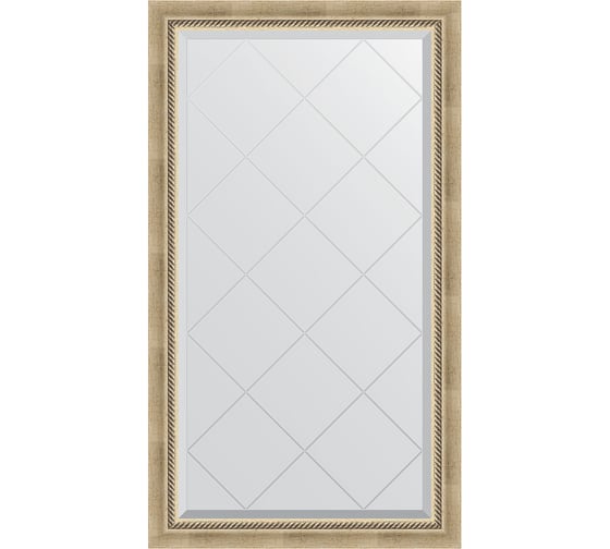 Изображение товара Зеркало EVOFORM с гравировкой в багетной раме - состаренное серебро с плетением 70 мм (73x128 см) BY 4218