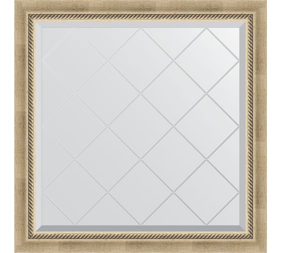 Изображение товара Зеркало EVOFORM с гравировкой в багетной раме - состаренное серебро с плетением 70 мм (83x83 см) BY 4304