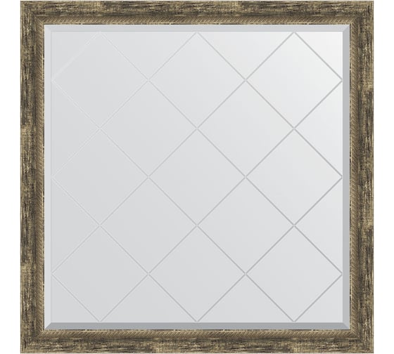 Изображение товара Зеркало EVOFORM с гравировкой в багетной раме - старое дерево с плетением 70 мм (103x103 см) BY 4436