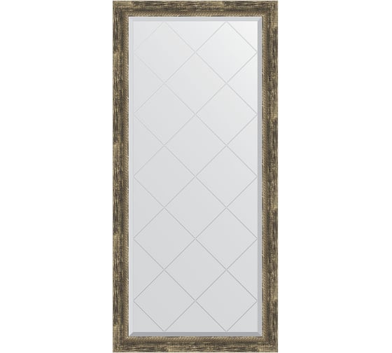 Изображение товара Зеркало EVOFORM с гравировкой в багетной раме - старое дерево с плетением 70 мм (73x155 см) BY 4264