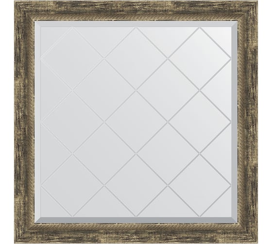 Изображение товара Зеркало EVOFORM с гравировкой в багетной раме - старое дерево с плетением 70 мм (83x83 см) BY 4307