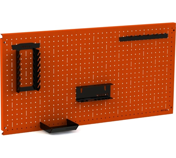 Изображение товара Металлическая перфопанель ООО Металекс Metalex 400x1200 оранжевая с комплектом аксессуаров PROA40120