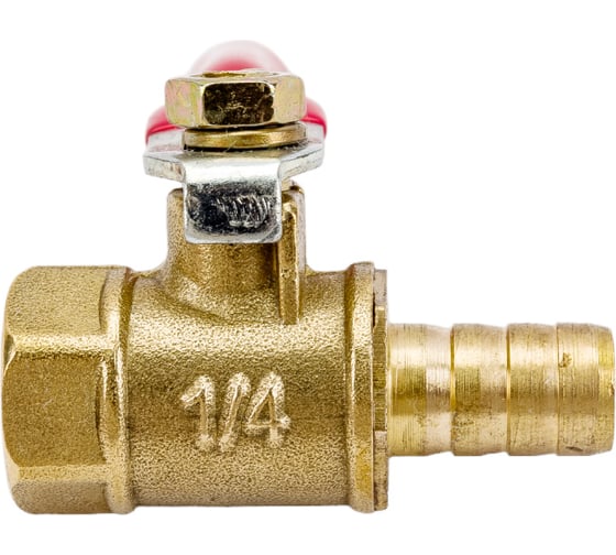 Изображение товара Краник шаровой латунный внутренняя резьба 1/4", елочка 8 мм ARMA BV F1/4-08