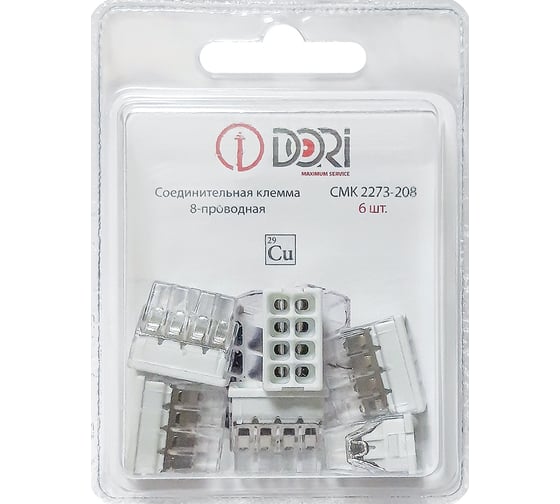 Изображение товара 8-проводная соединительная клемма DORI СМК 2273-208 (6 шт.) 46332
