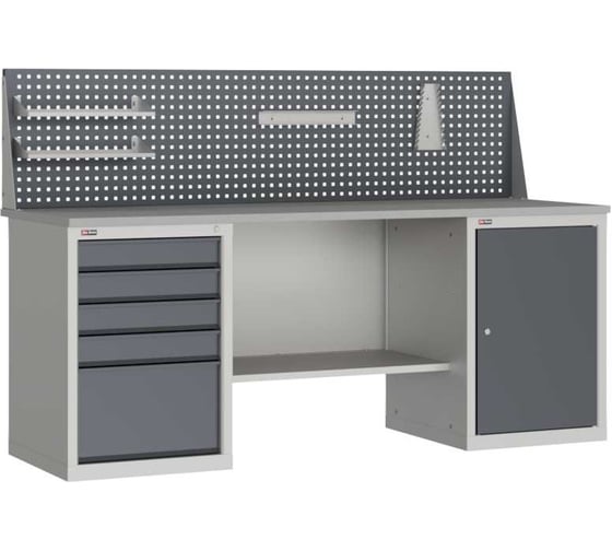 Изображение товара Верстак с двумя тумбами и с экраном с навесными аксессуарами (7038/7016) Диком ВЛ-К-200-08 11.0295-103