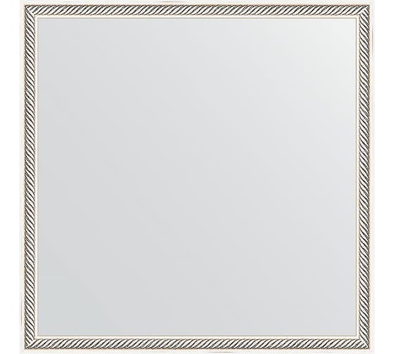 Изображение товара Зеркало EVOFORM в багетной раме - витое серебро 28 mm (58x58 cm) 0605