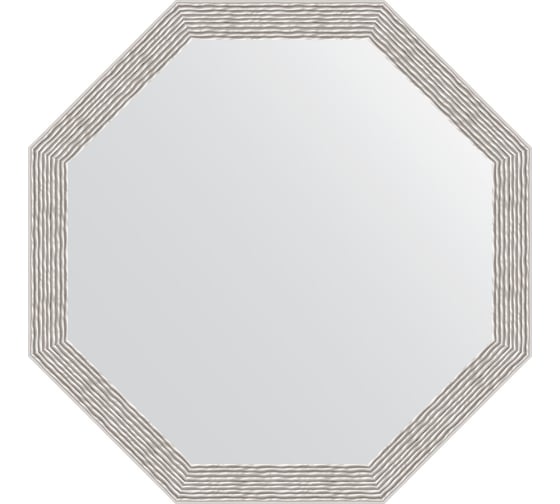 Изображение товара Зеркало EVOFORM в багетной раме - волна алюминий 46 mm (58,2x58,2 cm) 3683