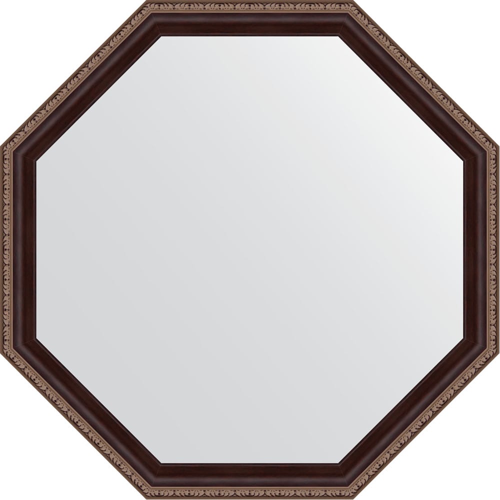 Изображение товара Зеркало EVOFORM в багетной раме махагон 69x69 см OCTAGON стильное интерьерное зеркало