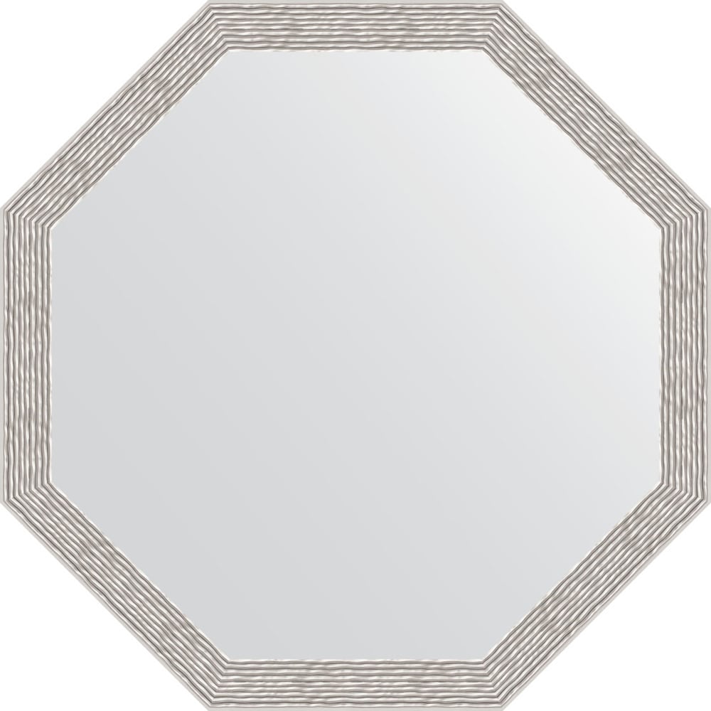 Изображение товара Зеркало EVOFORM в багетной раме волна алюминий 63x63 см стильное современное оформление