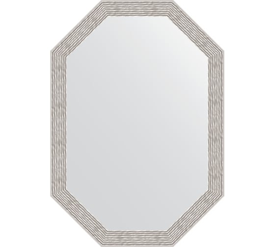 Изображение товара Зеркало EVOFORM в багетной раме - волна алюминий 46 mm (48x68 cm) 7009