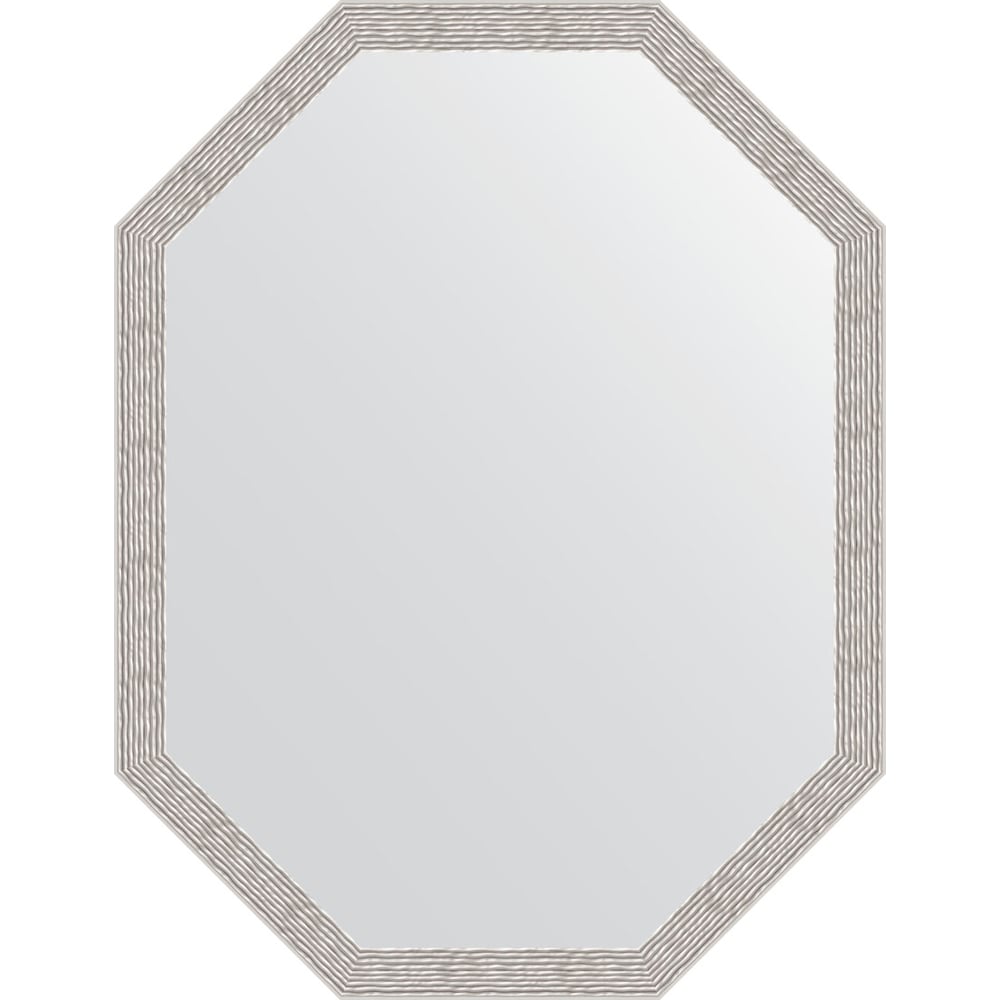 Зеркало EVOFORM в багетной раме - волна алюминий 46 mm (68x88 cm) 7012
