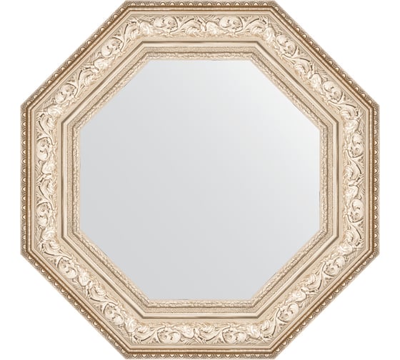 Изображение товара Зеркало EVOFORM в багетной раме - виньетка серебро 109 mm (65x65 cm) 7386