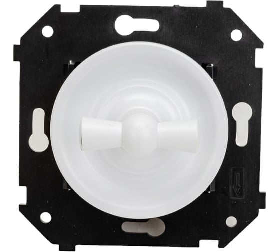 Изображение товара Одноклавишный выключатель Bironi, проходной, серия "шедель", скрытый монтаж, цвет белый B3-201-21