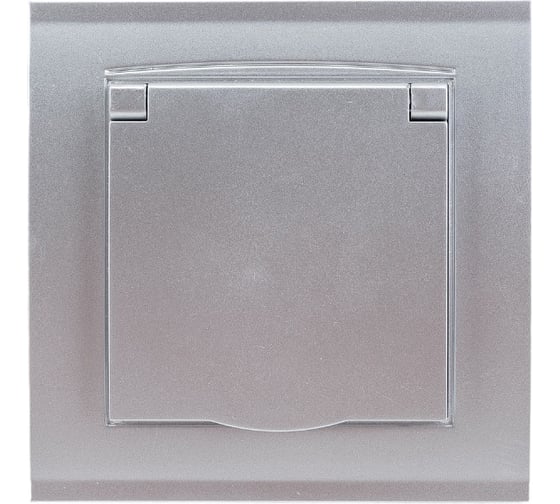 Изображение товара Розетка одноместная с крышкой UNIVersal Бриллиант с/з, с/у, 16А, 220В, серебро еврослот 7949896