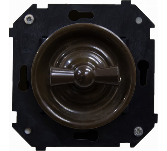 Изображение товара Поворотный выключатель Bironi, перекрестный , серия "шедель", скрытый монтаж, цвет коричневый B3-203-22