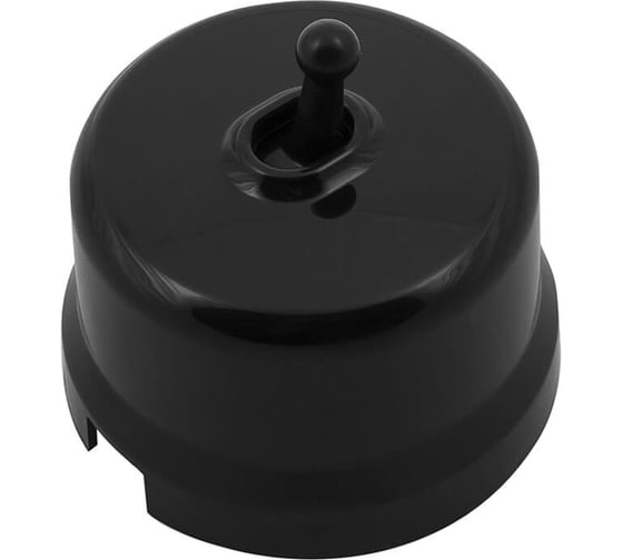 Изображение товара 1-клавишный выключатель Bironi проходной, пластик, цвет черный, тумблерный B1-231-23