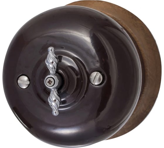 Изображение товара 1-клавишный выключатель Bironi проходной, фаберже, керамика, цвет коричневый B2-201-020/18