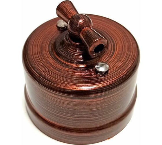 Изображение товара 1-клавишный выключатель Bironi проходной, пластик, цвет медный век B1-201-16