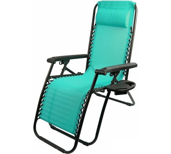 Изображение товара Складное кресло-шезлонг с подставкой Ecos CHO-137-14 Люкс, мятный 993161